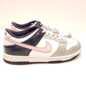Nike Dunks- blue,pink,silver, white size 4 youth